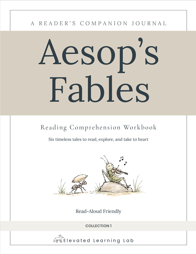 Aesop’s Fables reading comprehension workbook cover