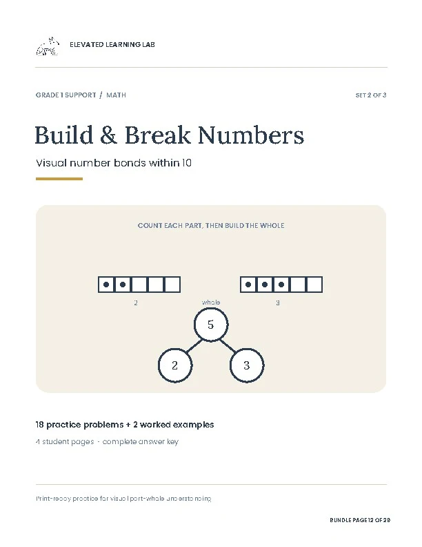 Number Bonds Within 10: Set 2 workbook cover