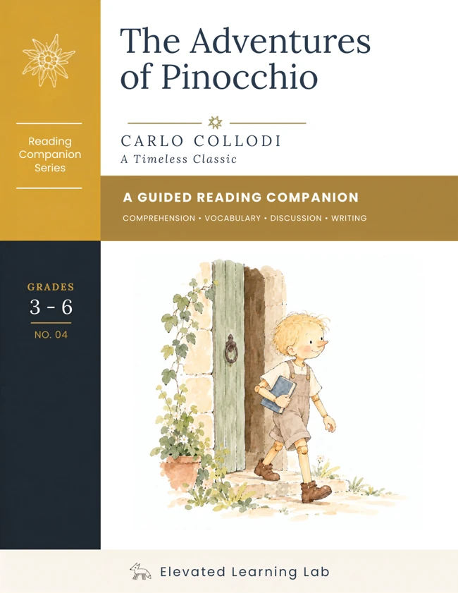 Pinocchio reading companion and parent guide cover